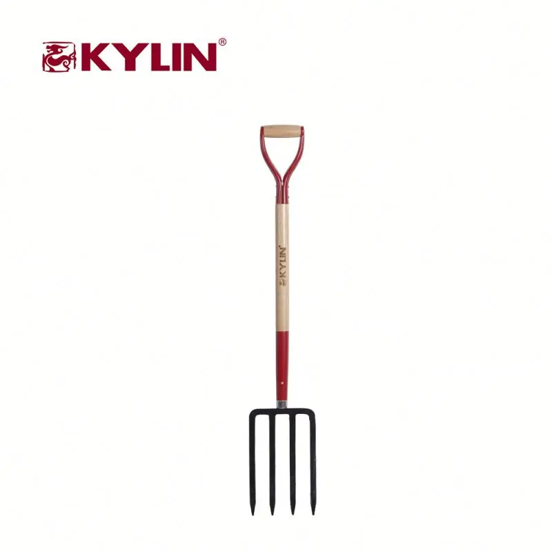 Cheap Price 4 Teeth Railway Steel Pitchfork With Wood Handle