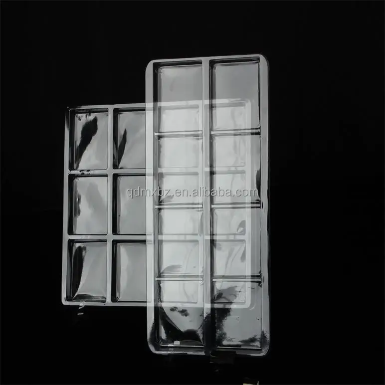 food grade clear Cavity cookie PET inserted box blister plastic chocolate packaging tray with  lids