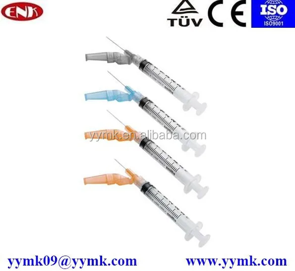 medical supplies retractable safety syringe,1cc syringe