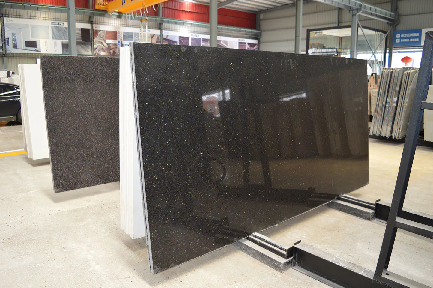 
Chinese black galaxy quartz countertop 