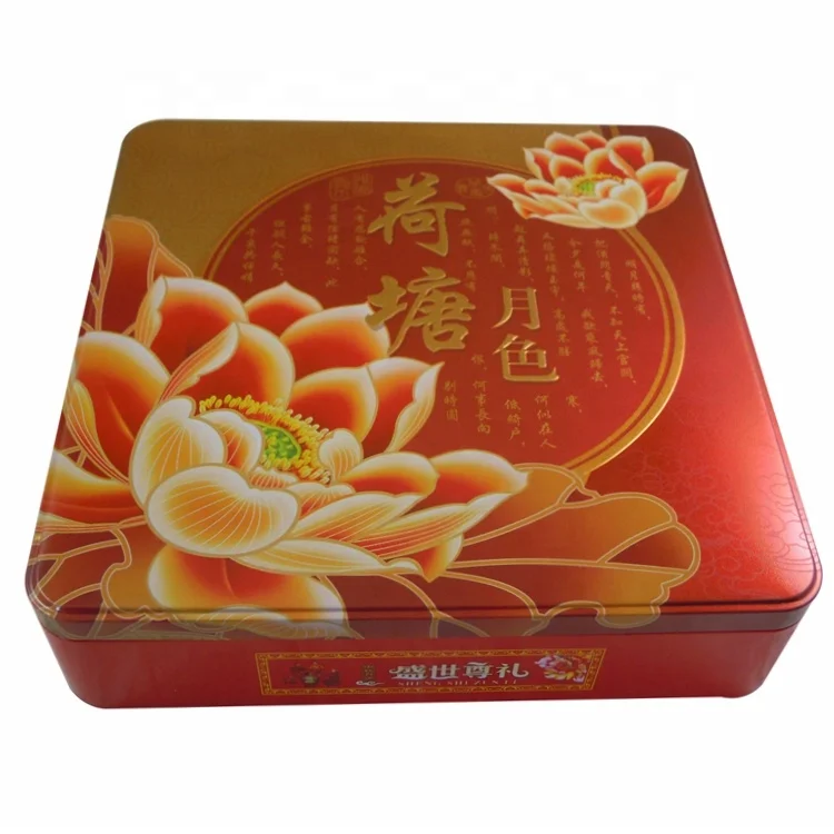 Factory price nice tin box square metal tin can for cookies packaging