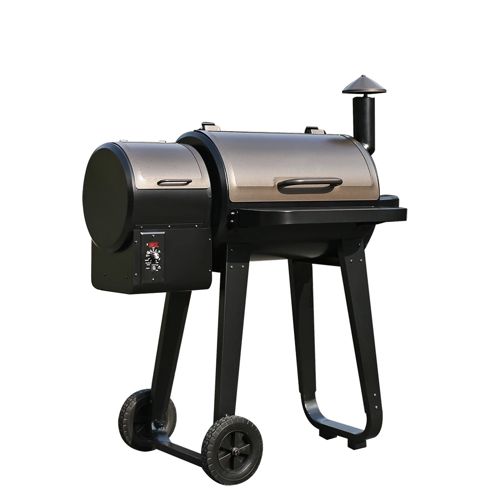 SELOWO New Deluxe Design of Wood Pellet Smoker Grill Hot sell BBQ Grills with a Trolley Cart for Outdoor Cooking