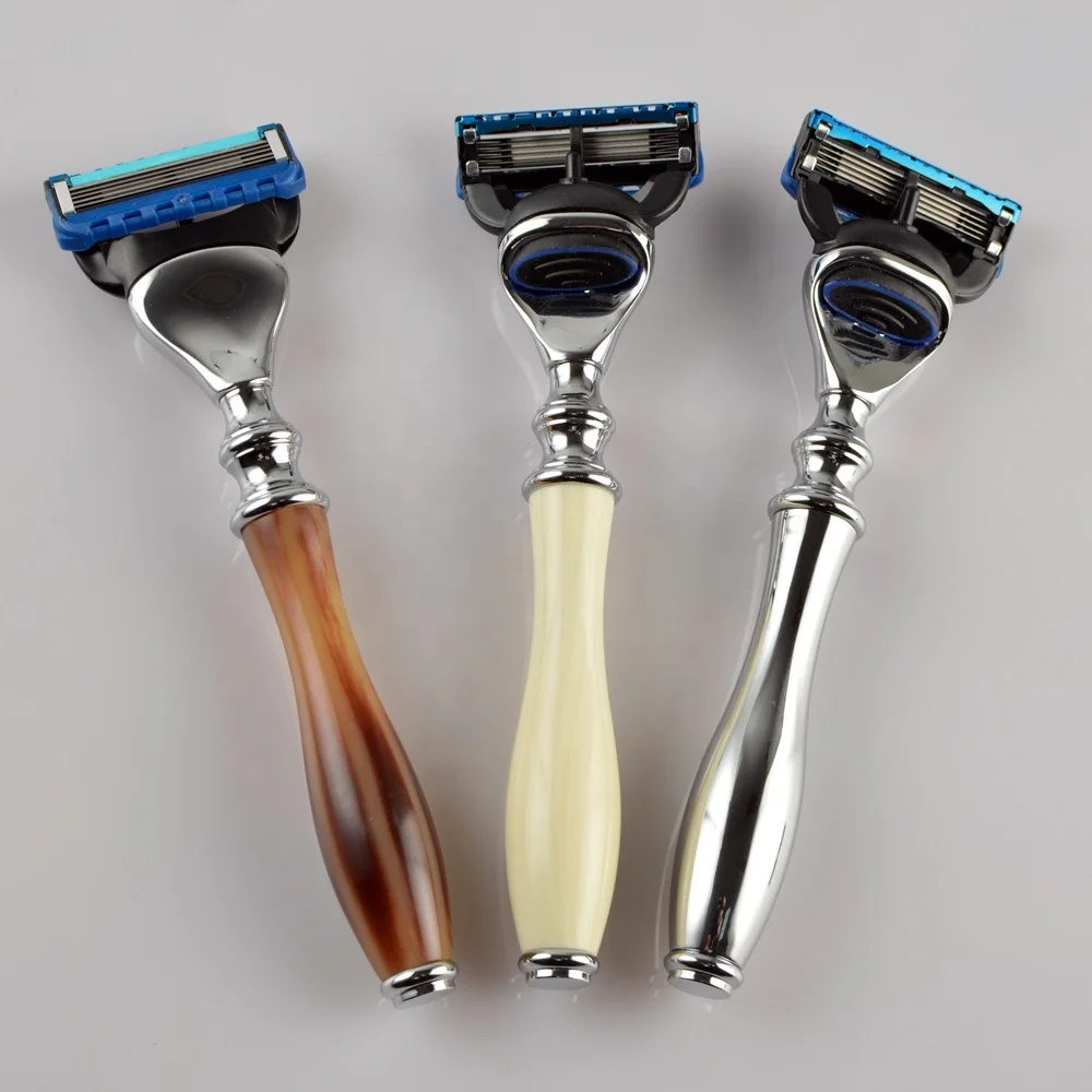 mens 5 blades metal handle shaving safety razor shaver
