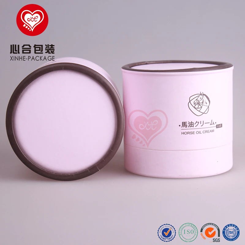 
Display 8.3 X 7 cm paper packaging tube for horse oil jar/Round cylinder paper cardboard box with plastic tray 