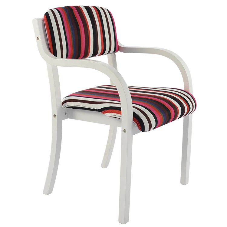 
Wooden Room Arm Armrest Modern Grey Fabric Bent Plywood Wood Stackable Bentwood Dining Chair 