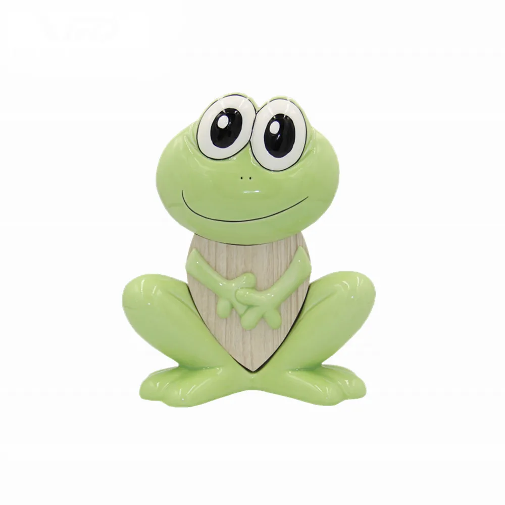 Wholesale Cartoon style Ceramic MDF frog vivid gifts design home porcelain decoration
