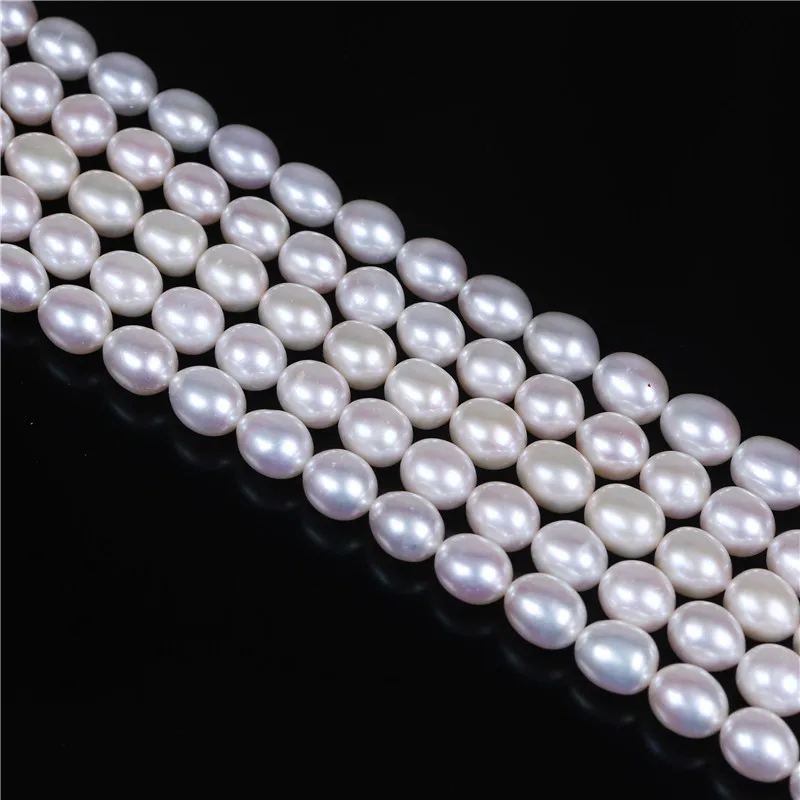 
AAA Grade High Quality 8-9mm Rice shape white freshwater pearl 16-inch strand 