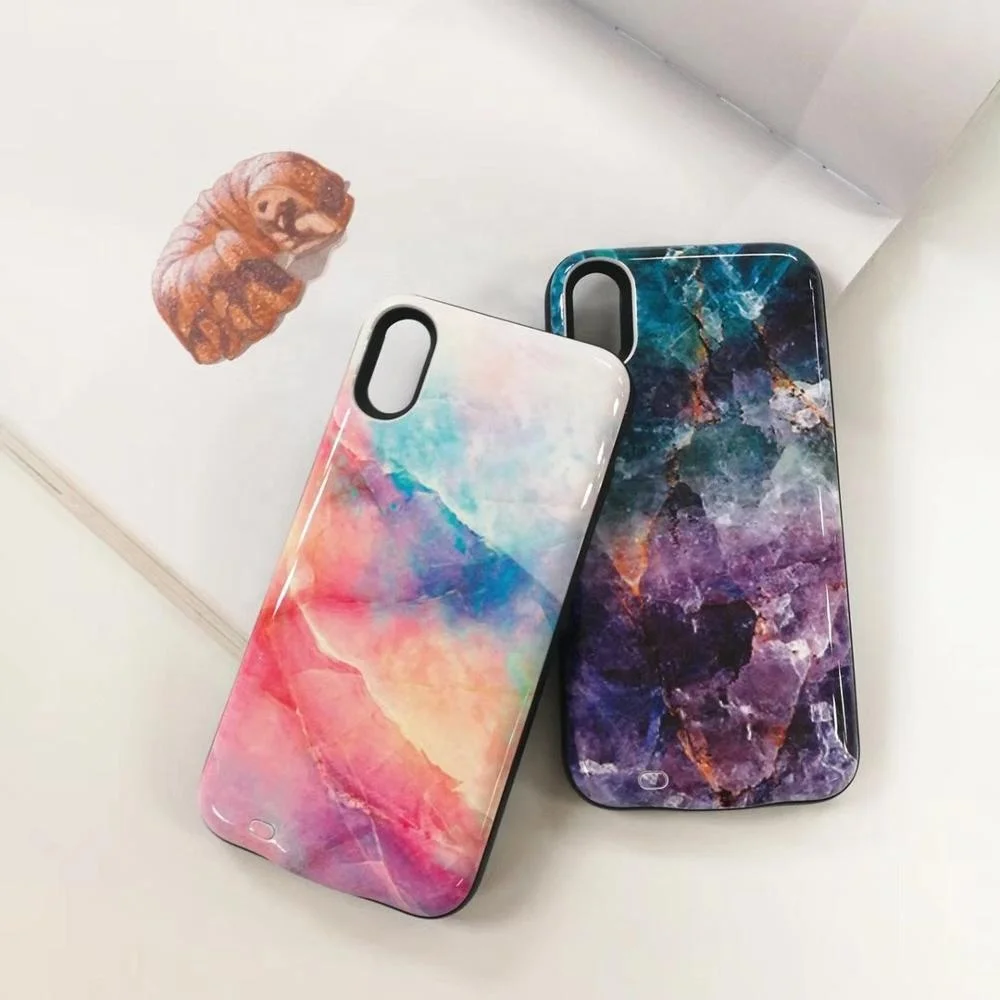 Amazon Seller  Marble mobile battery phone case charger power bank 6000mAh for iphone10 X XS MAX