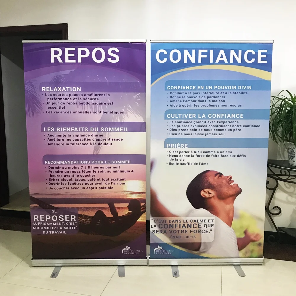 Double sided vinyl roll up banner pull up banner stand horizontal banner stand