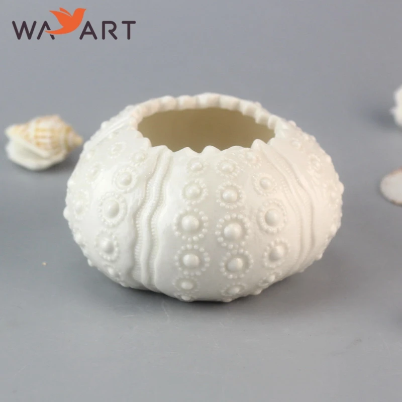 
Hot Sale White Sea Urchin Design Ceramic Flower Pots Wholesale 