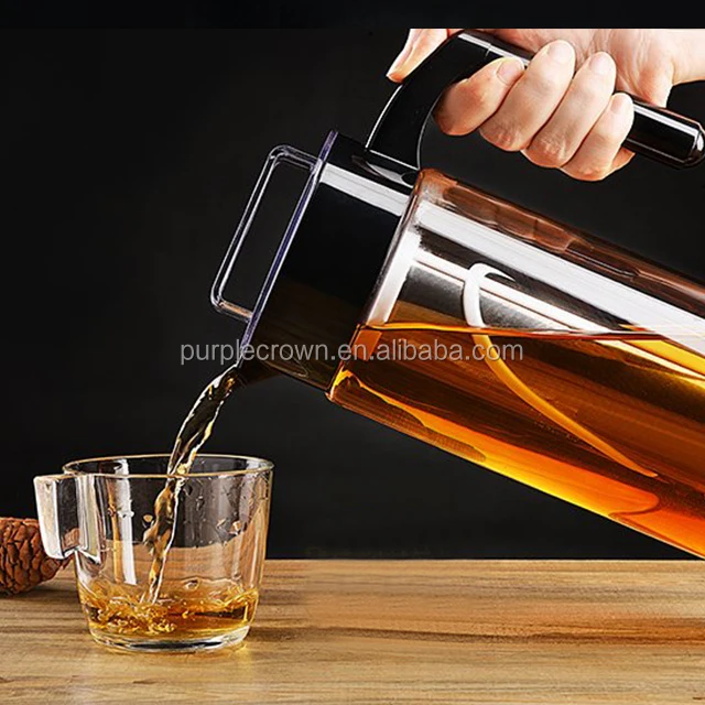 Wholesale hot sale 1500ml hot and cold water pitcher borosilicate glass cold brew iced coffee maker