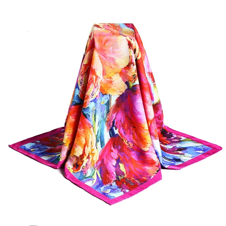 Custom Printing Magnetic Silk Scarf For Dropshipping