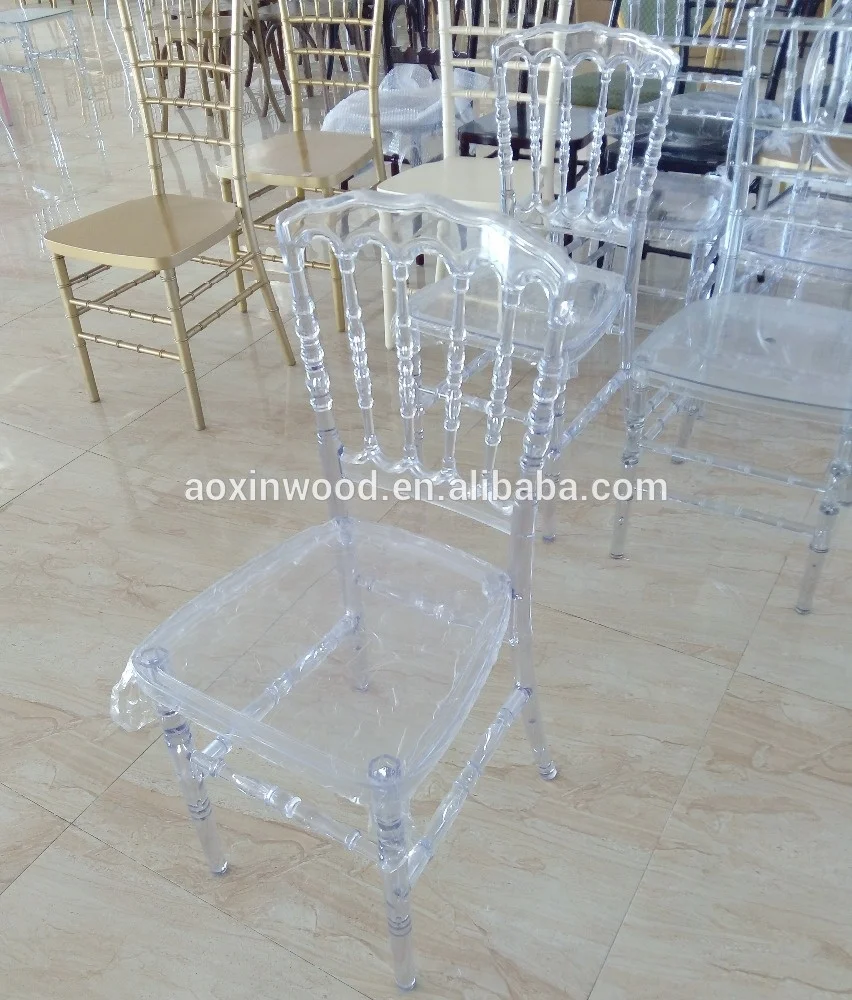 
transparent polycarbonate wedding resin napoleon chair 