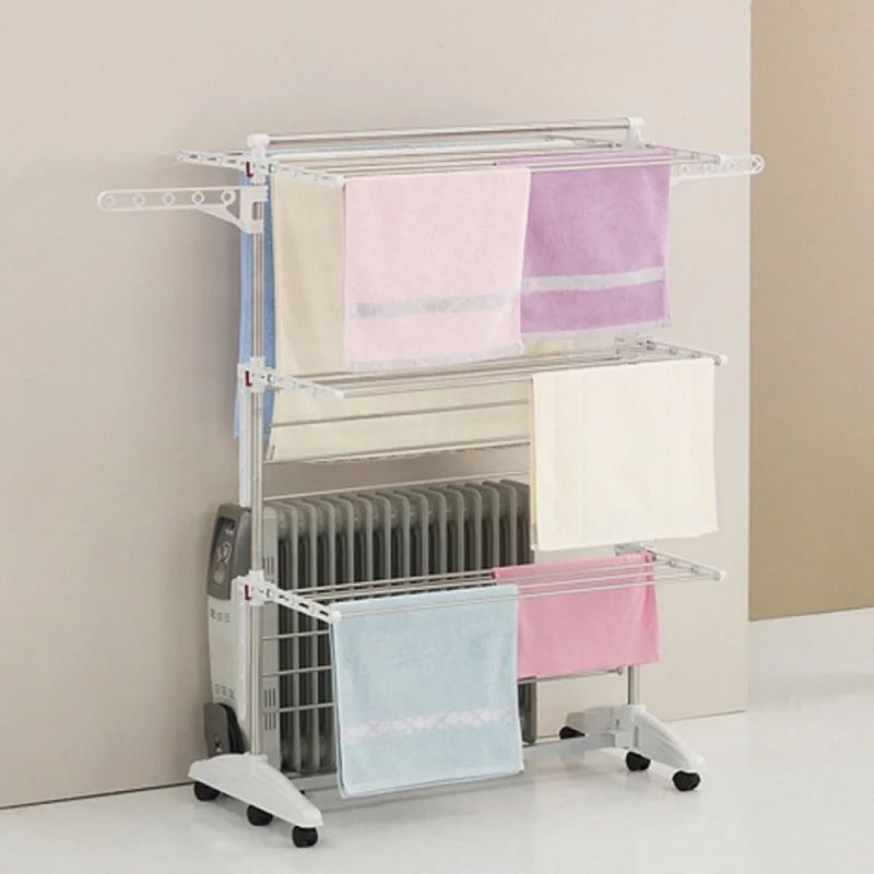 3 tiers Foldable Heavy Duty and Compact Clothes Storage Drying Rack System