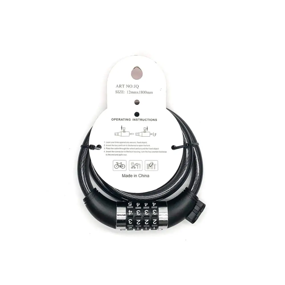 
8310-Q High Security 4 digits Steel bicycle parts bicycle accessory combination lock, with bracket 