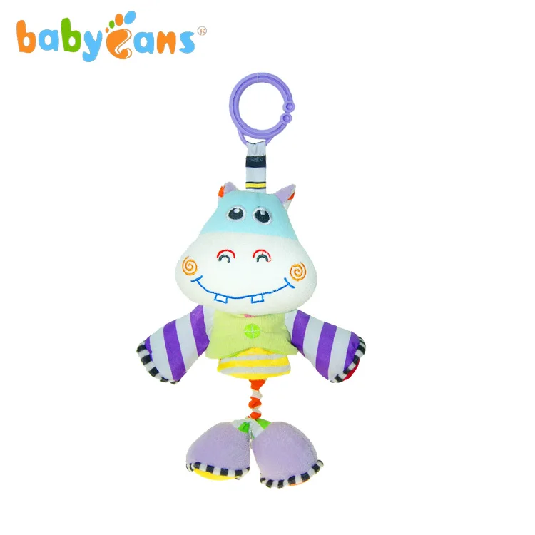 Baby Toys High Quality Plush Musical Animal cute hippo Hanging toys for baby  stroller