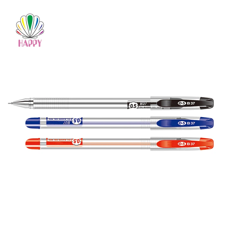 Best Colors Gel Ink Pen Set Custom Logo 0.5mm Width Ballpoint Pens Plastic Material Blue Red Promotional Free Samples Included