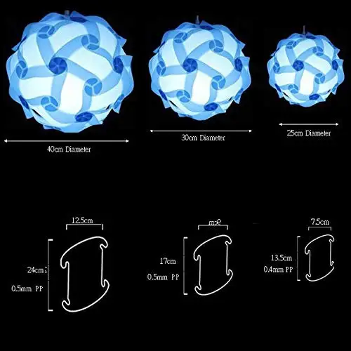 30pcs S M L Jigsaw Light Lamp Shade Elements Modern IQ Puzzle Ceiling Lampshade