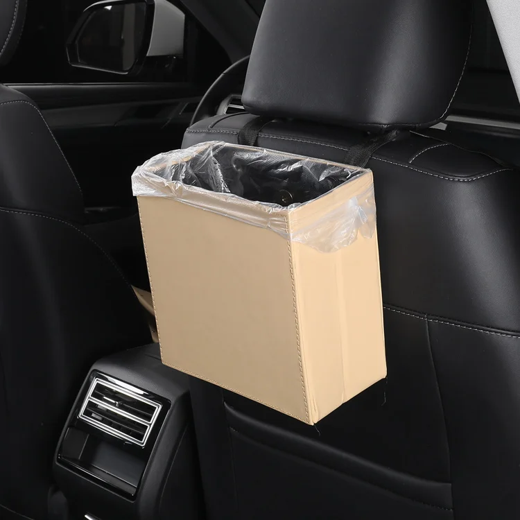 
Car Recycling Dustbin Trash Cans Leather Ash Tray Mini Waste Bin 