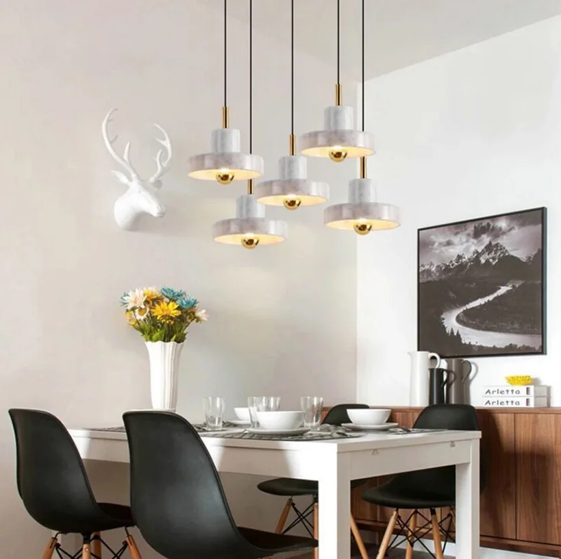 Marble Pendant Lamp White Color E27 Light Source Modern Decorative Lamp Chandeliers Pendant Lights