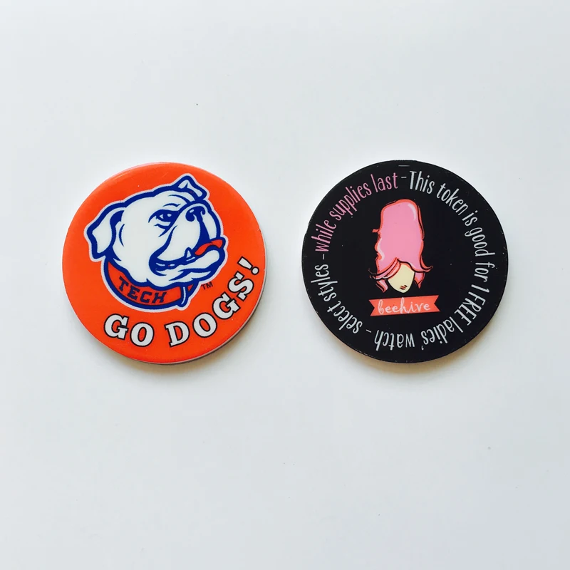 Трафаретная печать на заказ пластиковая маркерная монета