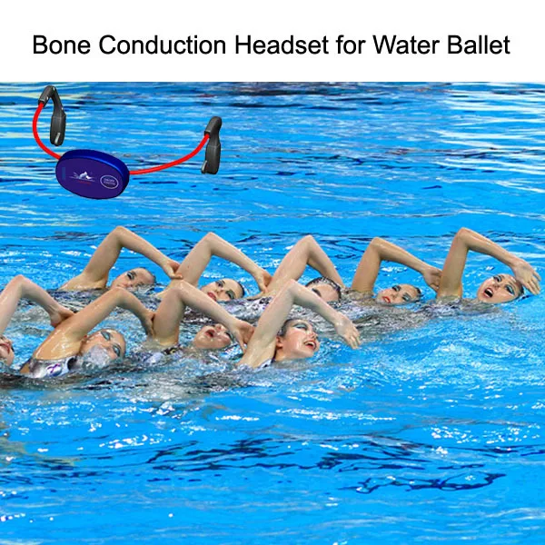 Swimming Training Aquatic Swimmer Bone Conduction Headphone Transmitter Walkie Talkie Microphone