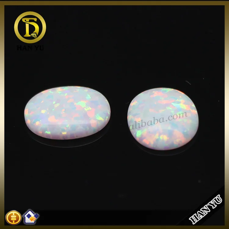 Synthetic #OP17 white cabochon oval shape 8*10mm cabochon opal stone price