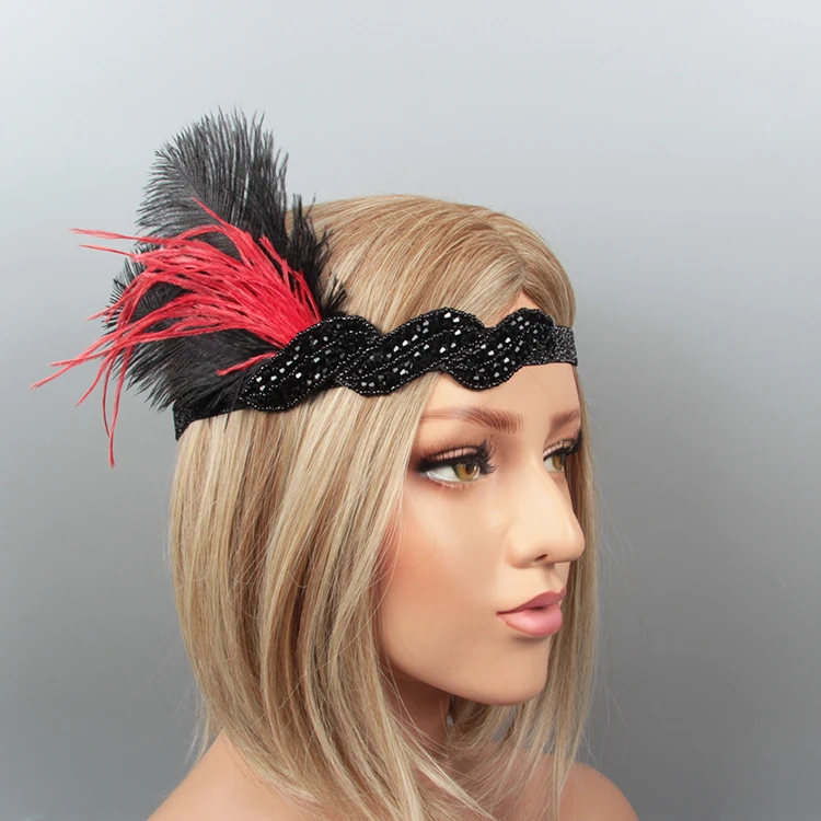New product hair accessory indian feather headpiece design fashion wedding feathers headdress