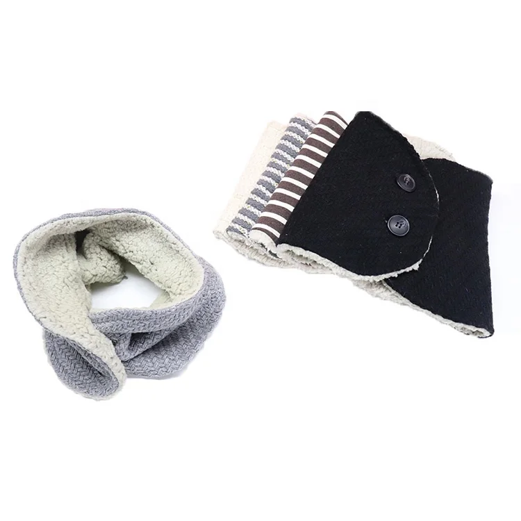 Зимняя Мягкая трикотажная ветрозащитная стильная модная Шейная одежда с пуговицами многофункциональная гетра для шеи
