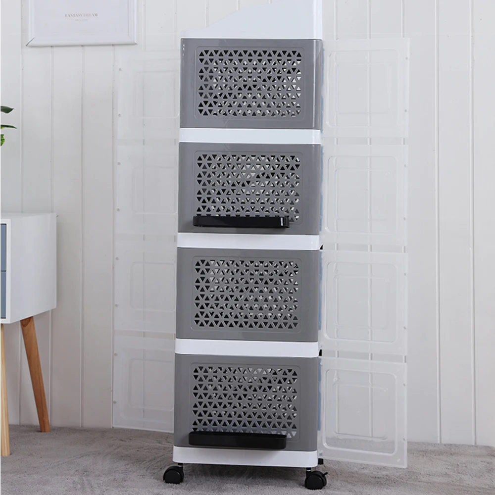 High Quality Modern Movable Plastic Shoes Storage Container Household Foldable Clear Shoes Storage Box