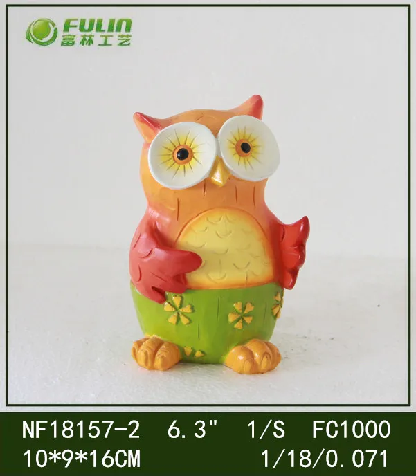 outdoor animated owl funny animal figurines polyresin for garden decoration