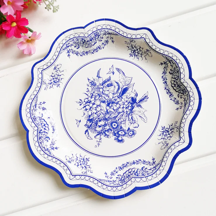 
Custom Vintage Flower Disposable Party Dessert Cake Plates 