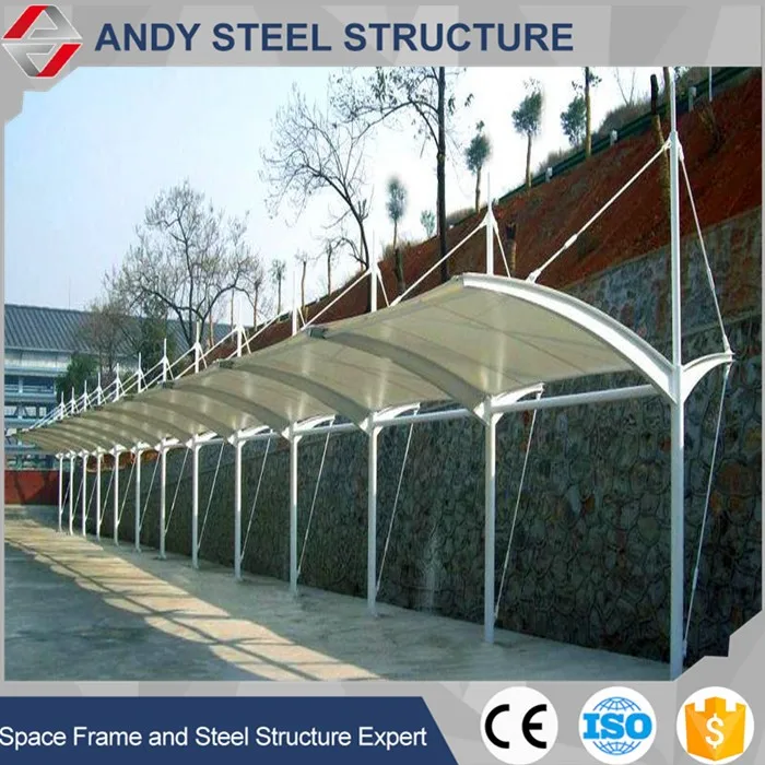 
Prefab PVC Waterproof Membrane Structure Car Parking Shed Roof 