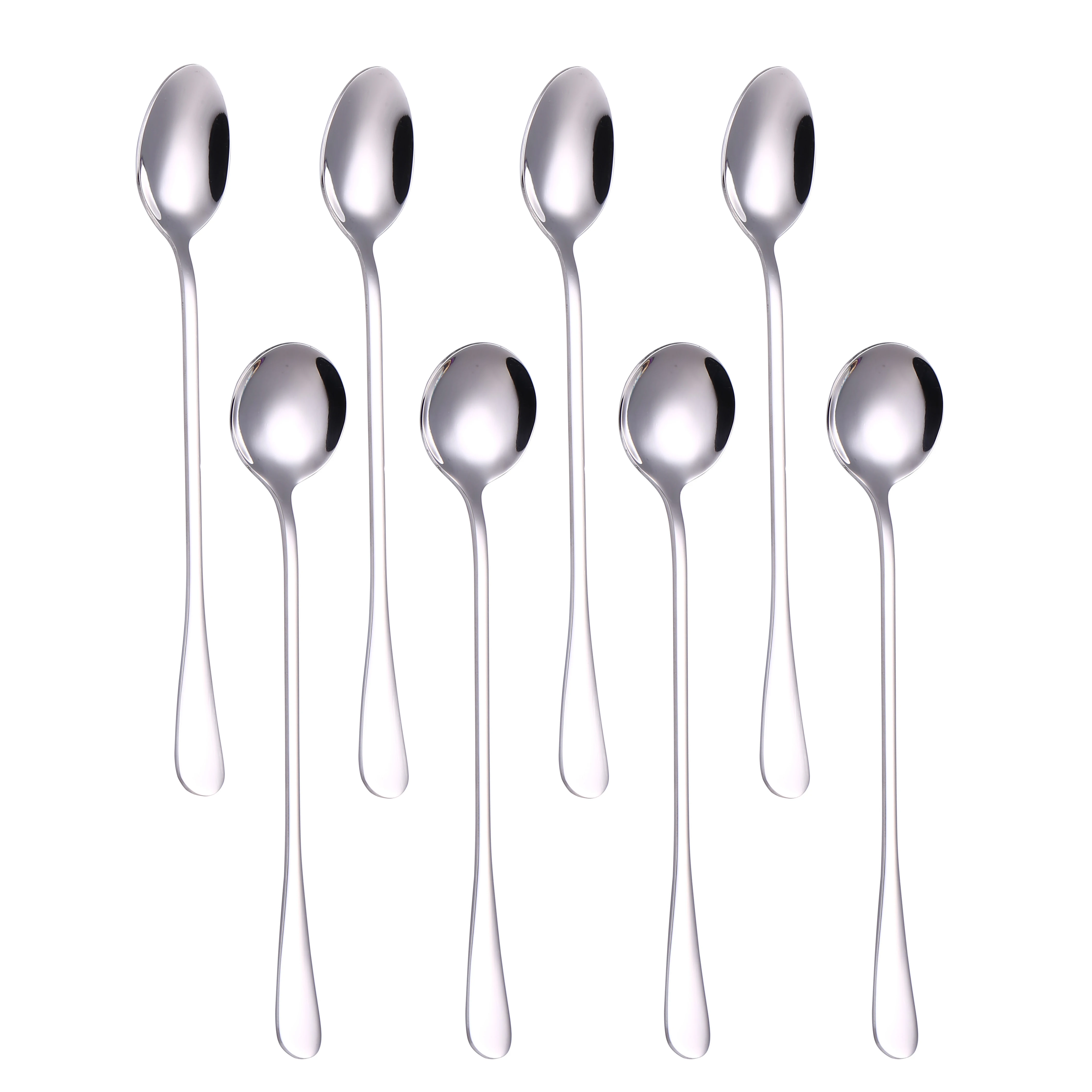
Stainless Steel Coffee Stirrer Spoon Set 7 Inches latte spoons Coffee Cooking Utensils Teaspoon Set Long Handle Ice Cream 