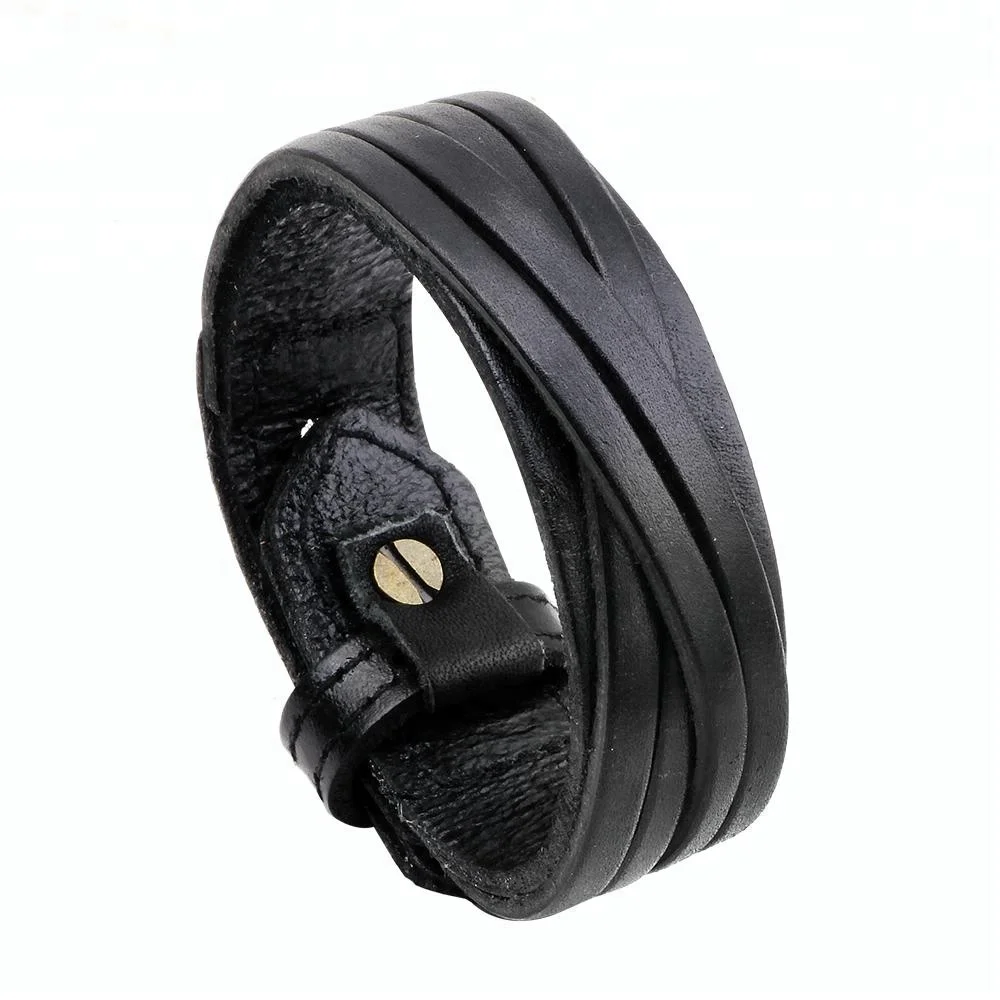 Punk cowhide bracelet Wide leather bracelet Fashion bracelet