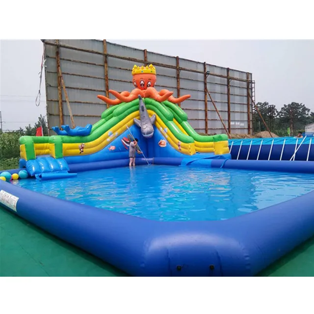 
pool float octopus inflatable pool slides for inground pool for children 