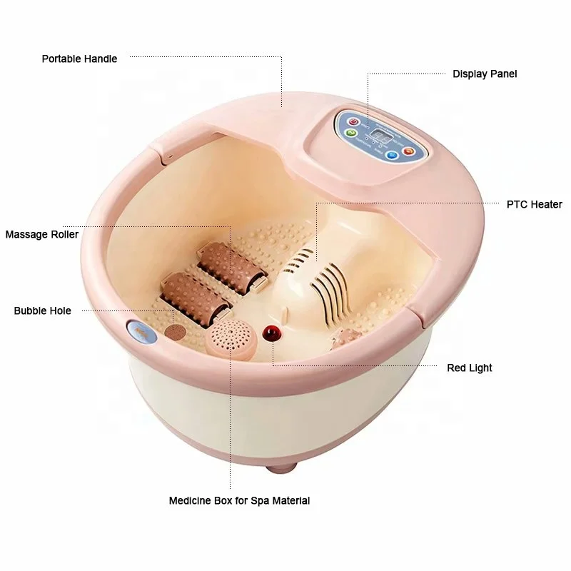 Electric Plastic Ionic Portable Bubble Massage Tub Hydro Sana Detox Foot Spa Bath Roller Massager