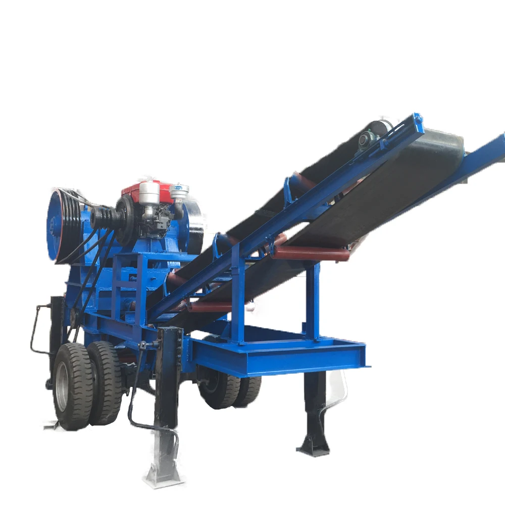 Каменная мобильная дробилка, передвижная щековая дробилка, щековая дробилка колесного типа