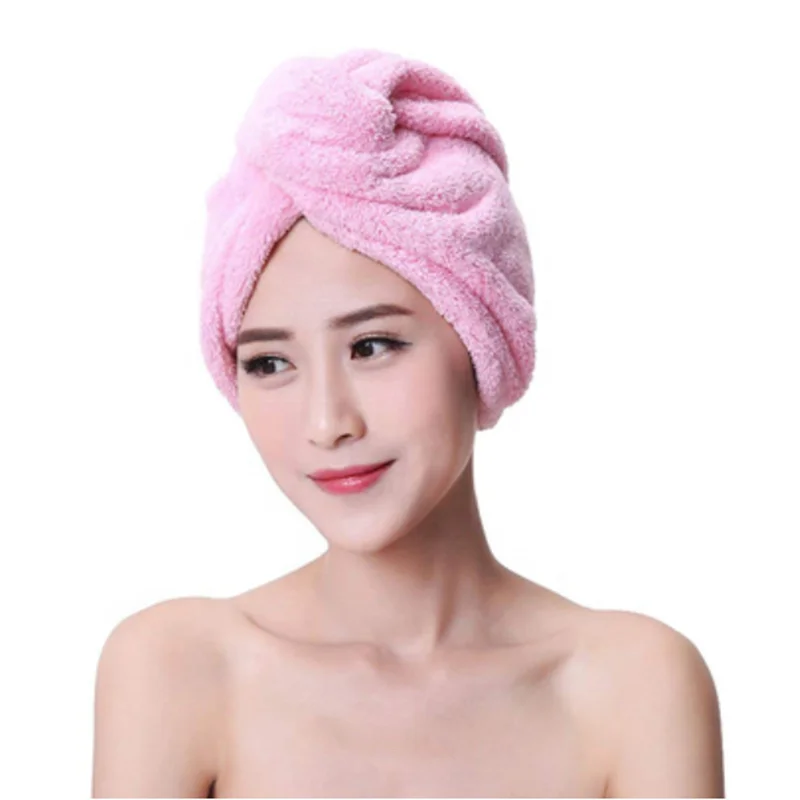 Amazon New product Quick dry Thick head towel wrap hair drier hat long hair shower cap high-absorbent cheap head towel