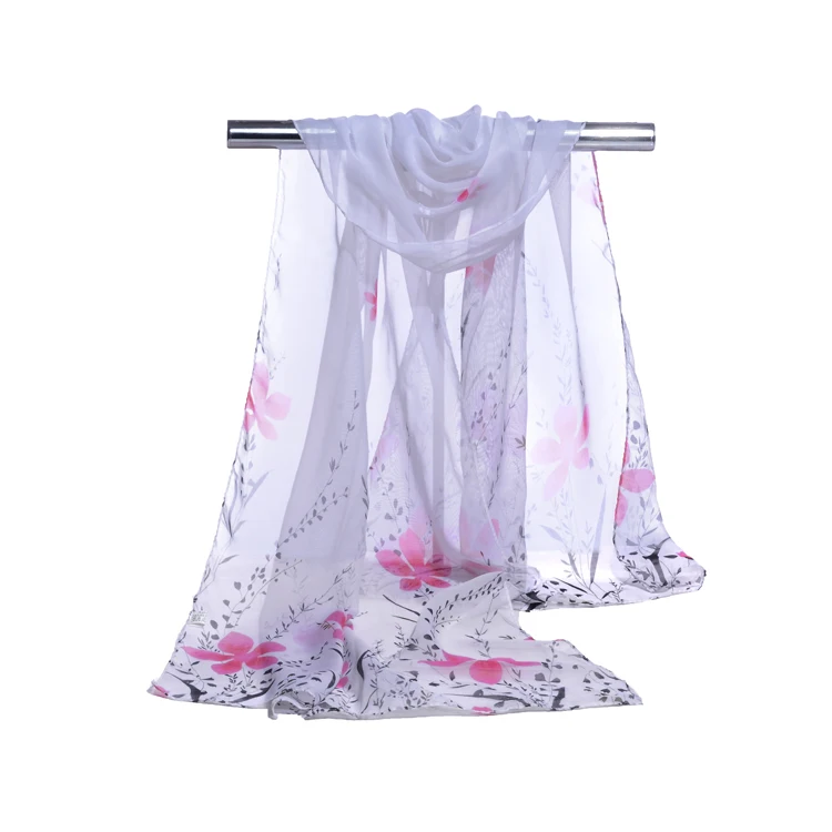 fashion wholesale bulk chiffon silk scarf for lady