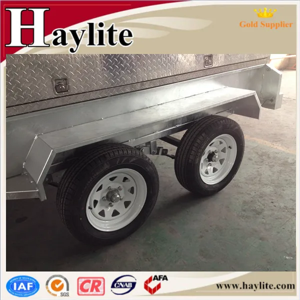 Hot Dip Galvanized 8x5 tandem box trailer used farm trailer with PEV cover