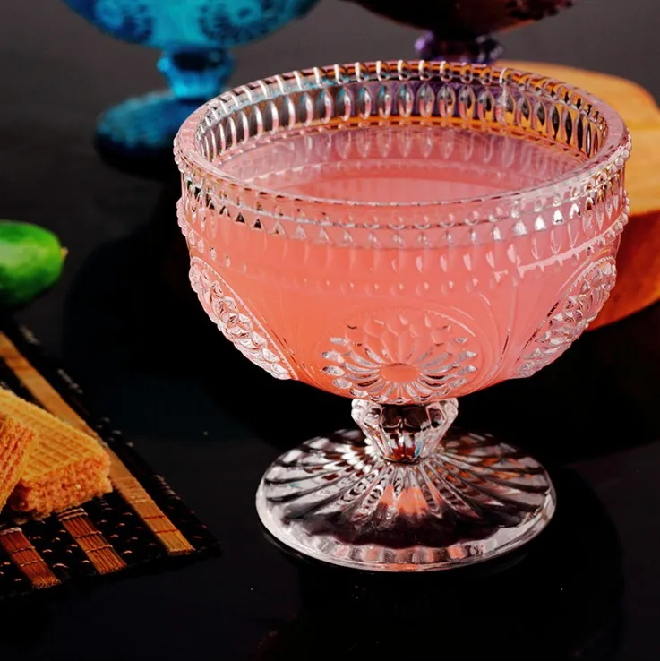Hot Selling Colored Ice Cream Glass Cup