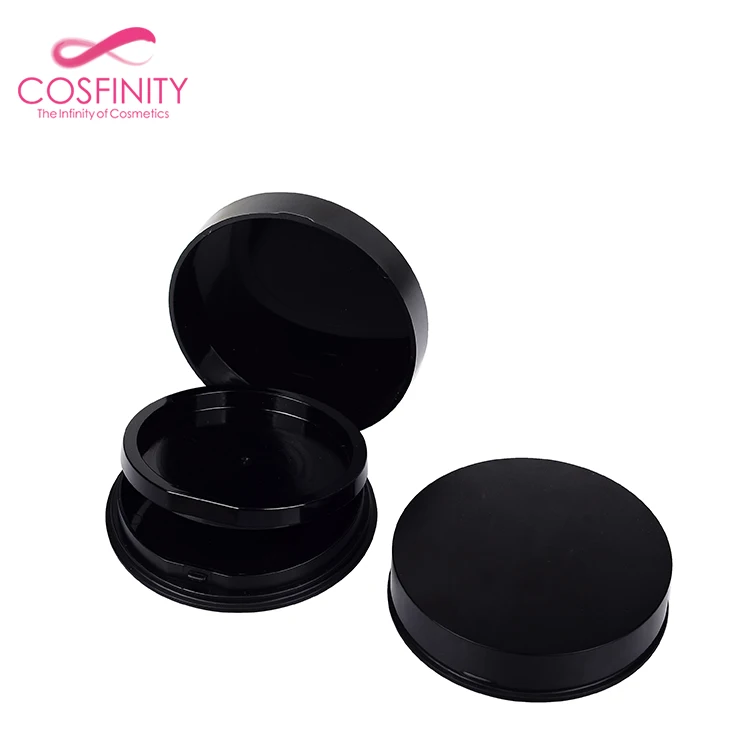 2021 trending products round two-layer makeup empty foundation compact case loose powder case with mirror