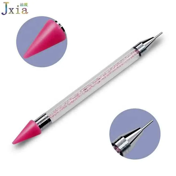 Jiexia Factory Direct Wholesale Dual End Wax Crystals Picker Pen Nail Art Dotting Rhinestone Pick Up Tool