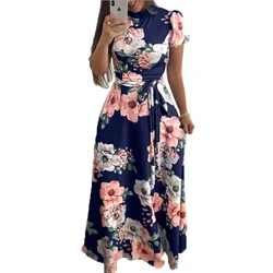Wholesale Modern Stylish Woman Clothing Ladies Floral Print Long Maxi Dress