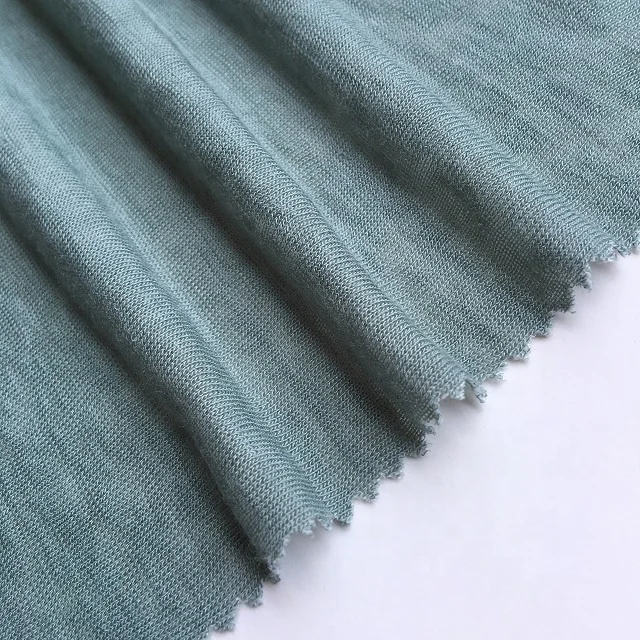 Chinese factory single knitted lenzing modal and recycled polyester fabric for garment shirt