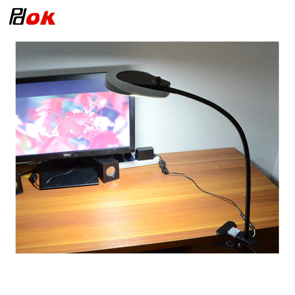 PDOK Flexible metal tube desktop clamp type LED Lamp CNC Machine tool working light with magnetic base
