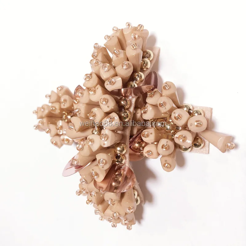 
Factory directly Custom Garment Accessory Beaded Appliques Patches 