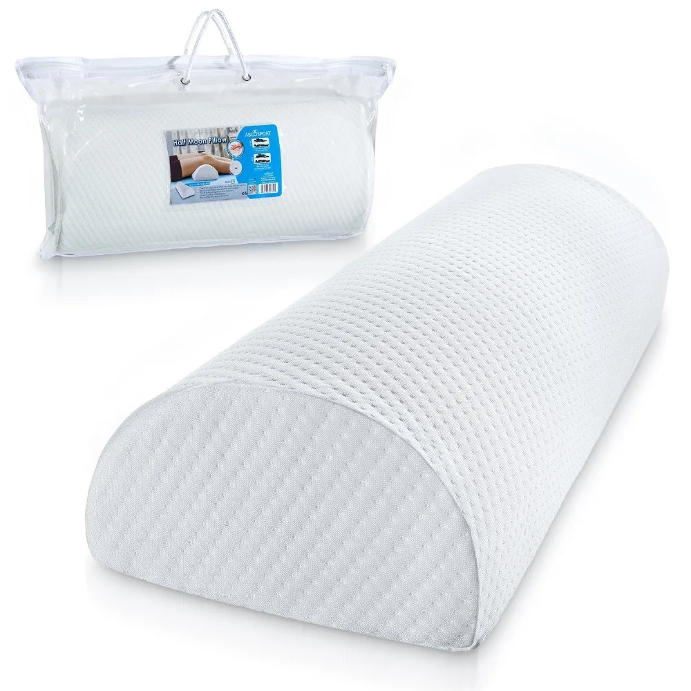 Custom Embroidered Logo Half-moon Memory Foam Pillow Semicylinder Sleeping Cushion
