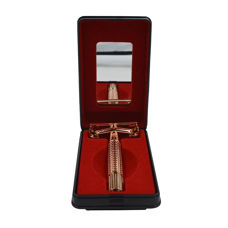 Dishi mens Metal long gold Handle Double Edge Safty shaving Razor size 8.5cm